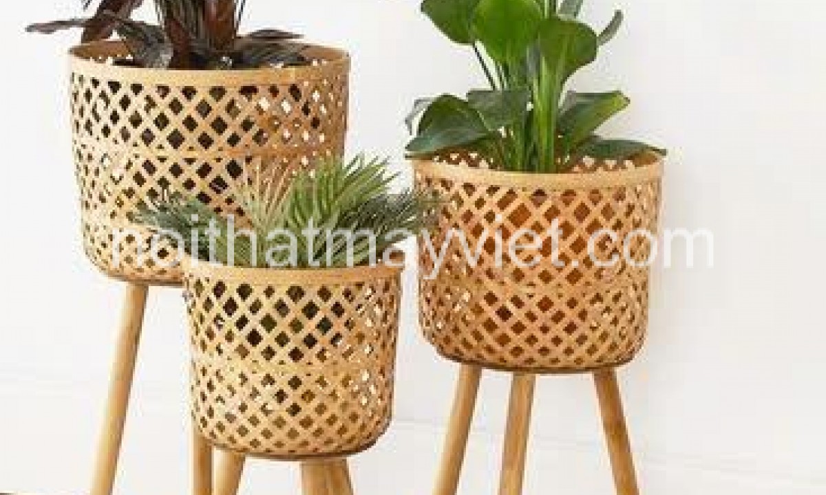 Chậu Trồng Cây Chất Liệu Mây Tre CTC005